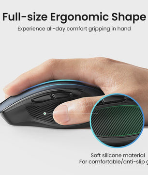 UGREEN Ergonomische Draadloze Muis: Bluetooth 5.0 & 2.4G, 4000 DPI, Stille Knoppen