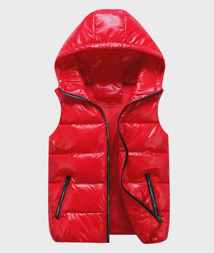Glanzend Capuchon Vest - Unisex Winter Vest met Capuchon - Warm & Casual