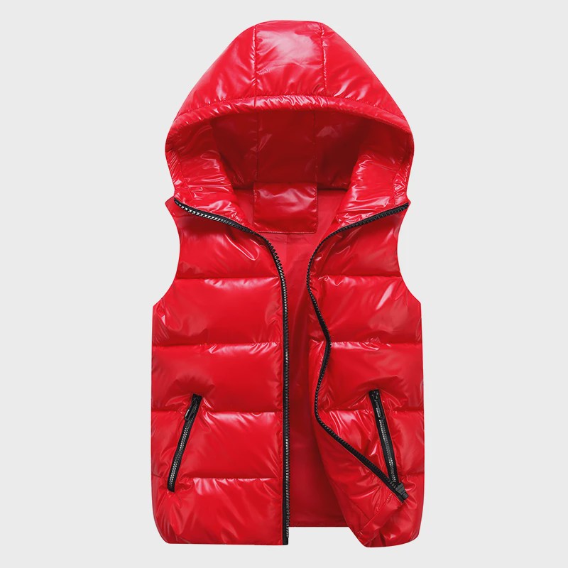 Glanzend Capuchon Vest - Unisex Winter Vest met Capuchon - Warm & Casual