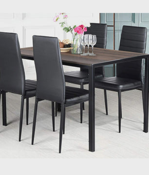 Set van 6 Eetkamerstoelen met Hoge Rugleuning - Ergonomisch Kunstleer