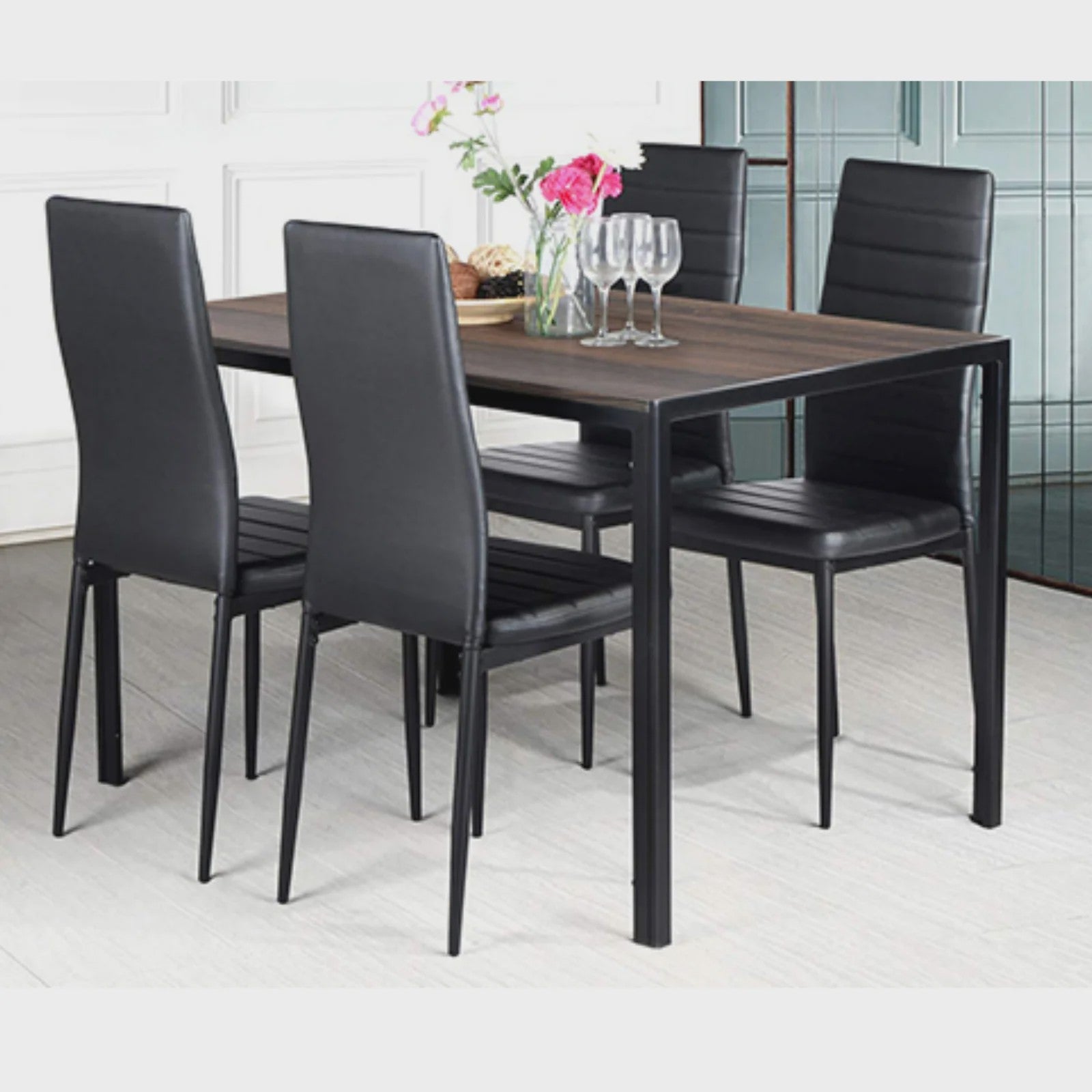 Set van 6 Eetkamerstoelen met Hoge Rugleuning - Ergonomisch Kunstleer
