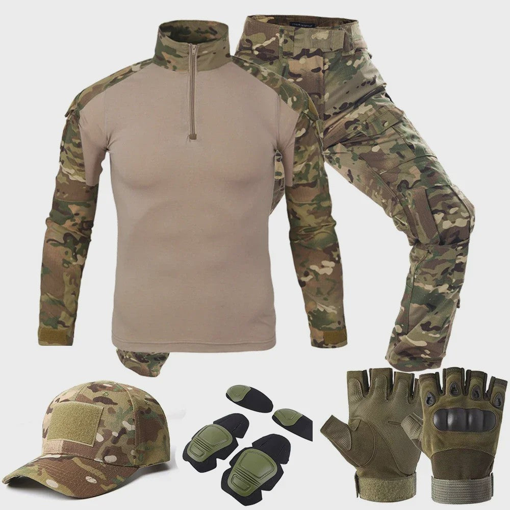 Tactisch Uniform Set: Camouflage Shirt & Broek voor Outdoor, Jacht & Airsoft