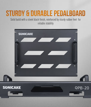 SONICAKE QPB-20 Compact Gitaar Pedalboard met Tas, Kabelbinders en Tape