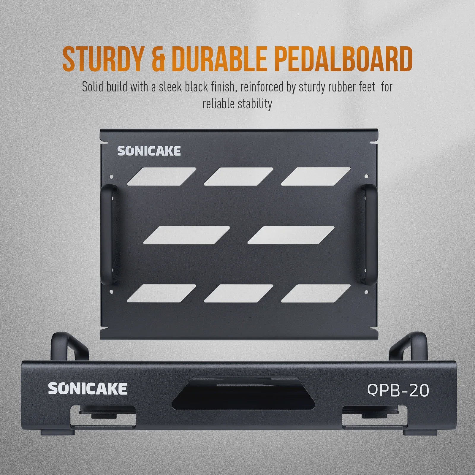 SONICAKE QPB-20 Compact Gitaar Pedalboard met Tas, Kabelbinders en Tape