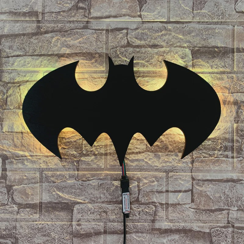 Creatieve 3D LED Wandlamp met Superheld Logo - Sfeervolle Verlichting, USB Aangedreven