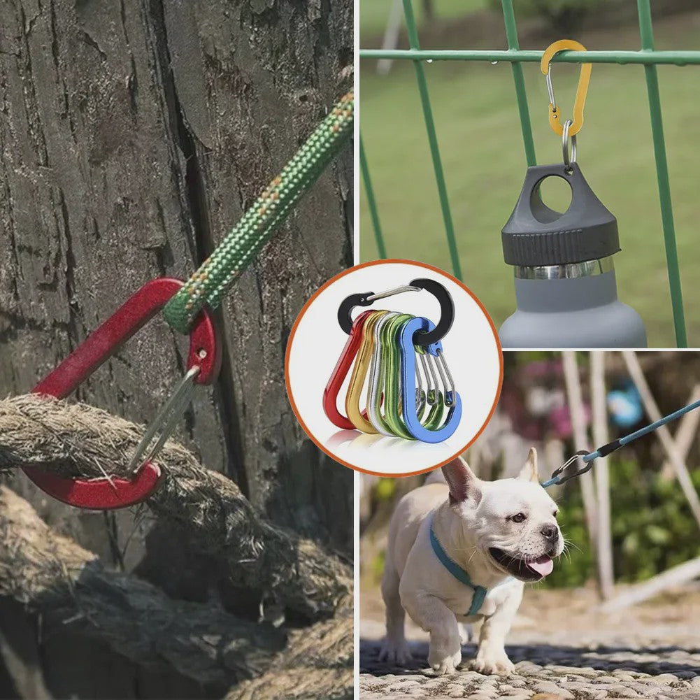 Aluminium Karabijnhaak Clips - Set van 1/6/12 stuks - Sleutelhanger, Outdoor, Camping, Wandelen