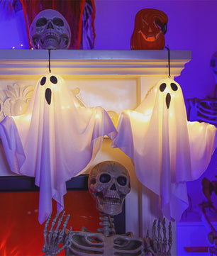 Halloween Hangende Spook met LED Verlichting - Spookachtige Decoratie voor Binnen en Buiten
