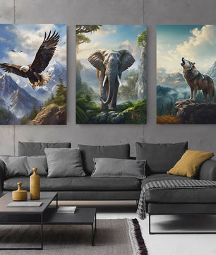 Canvas Posters: Majestueuze Wilde Dieren & Berglandschappen voor aan de Muur