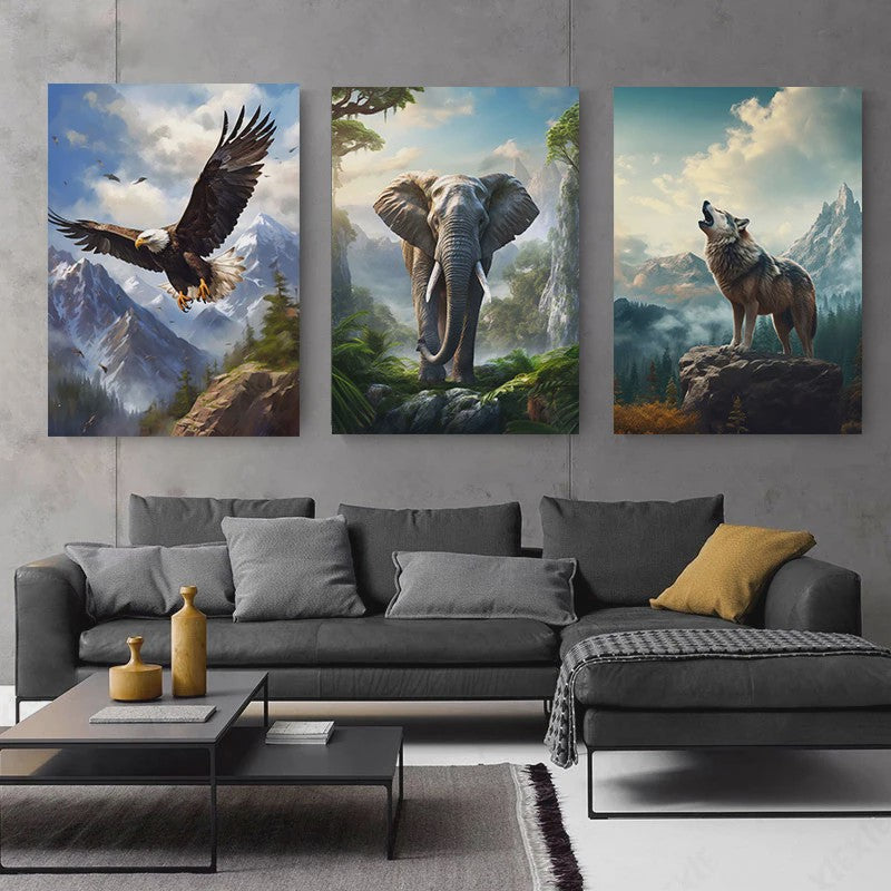 Canvas Posters: Majestueuze Wilde Dieren & Berglandschappen voor aan de Muur