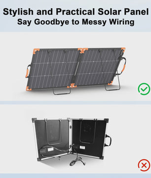 MHPOWOS 100W Bifacial Zonnepaneel - Draagbaar, Hoge Efficiëntie voor Camping & Outdoor