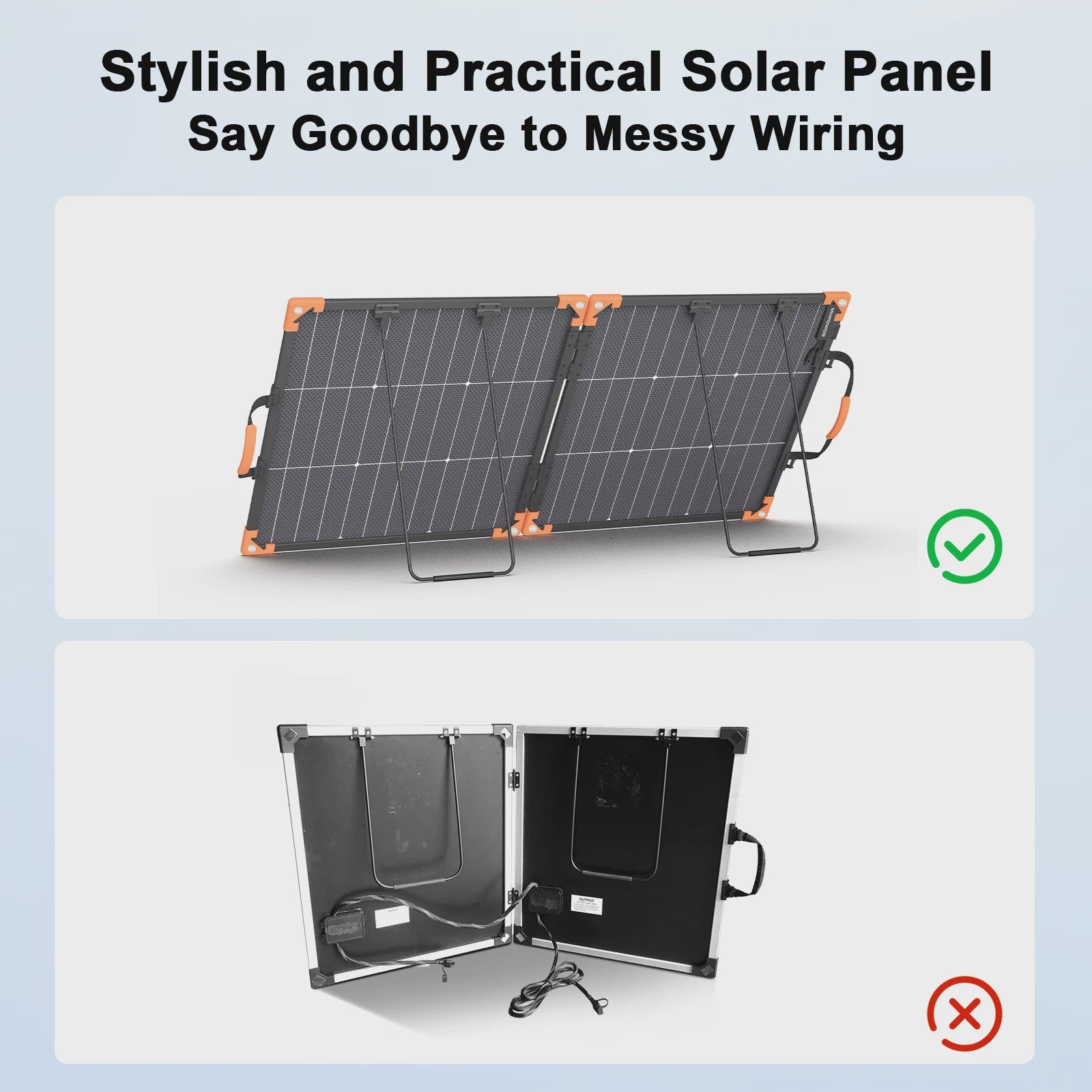 MHPOWOS 100W Bifacial Zonnepaneel - Draagbaar, Hoge Efficiëntie voor Camping & Outdoor