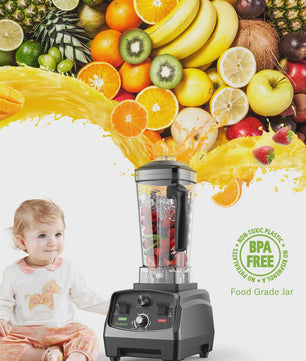 BioloMix 2200W Krachtige Blender met Timer & 2L BPA-vrije Kan - Heavy Duty Mixer