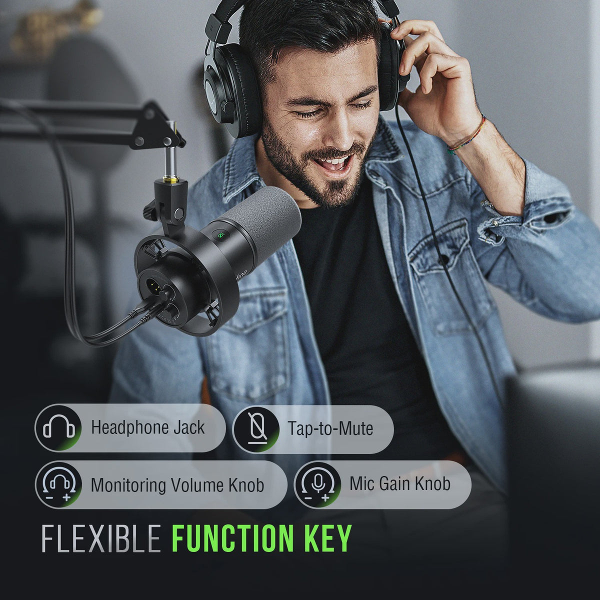 FIFINE K688 Dynamische Microfoon: USB/XLR, Touch-Mute, Volumeregeling & Koptelefoonaansluiting