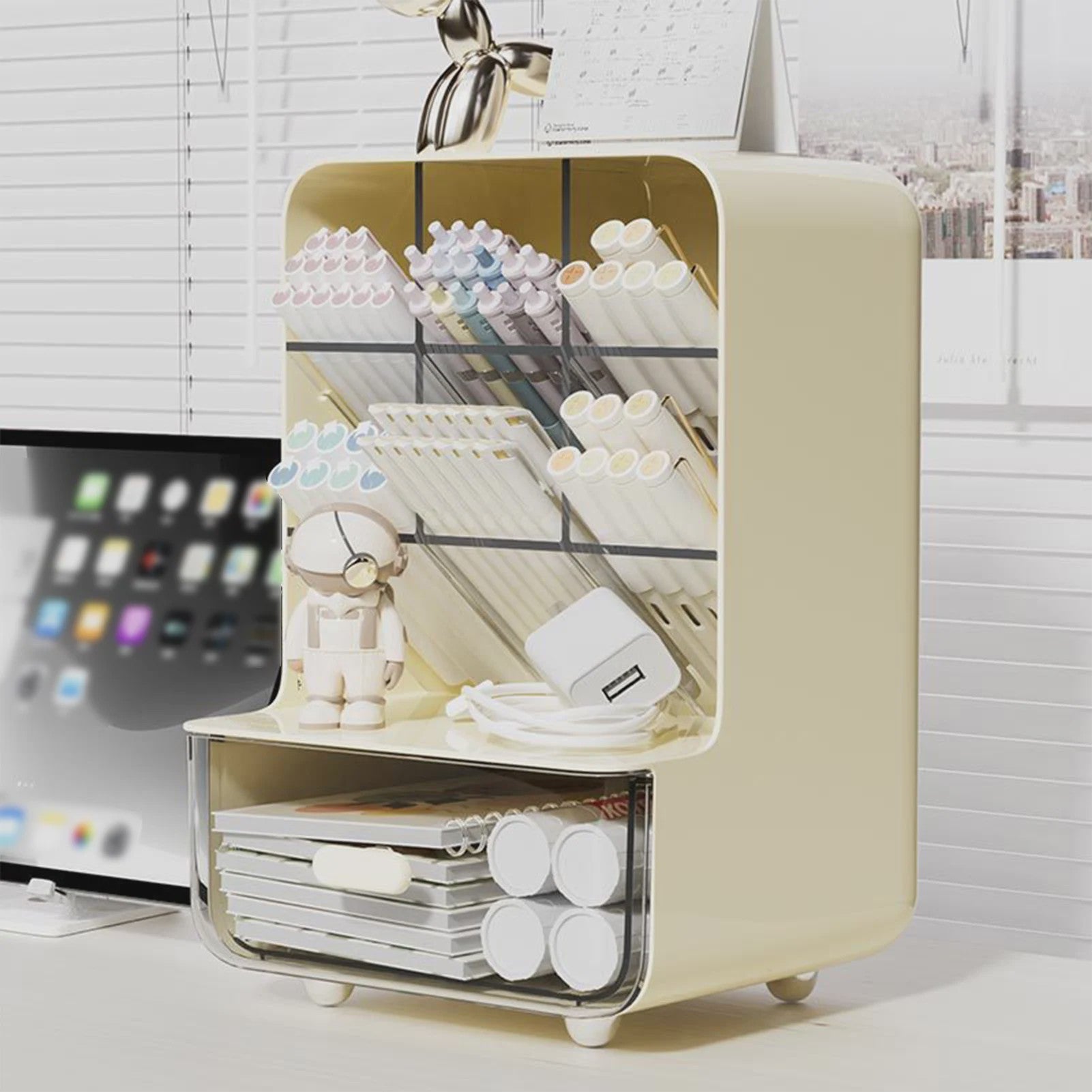 Stijlvolle Bureau Organizer met Lades - Pennenhouder & Kantoor Opbergbox