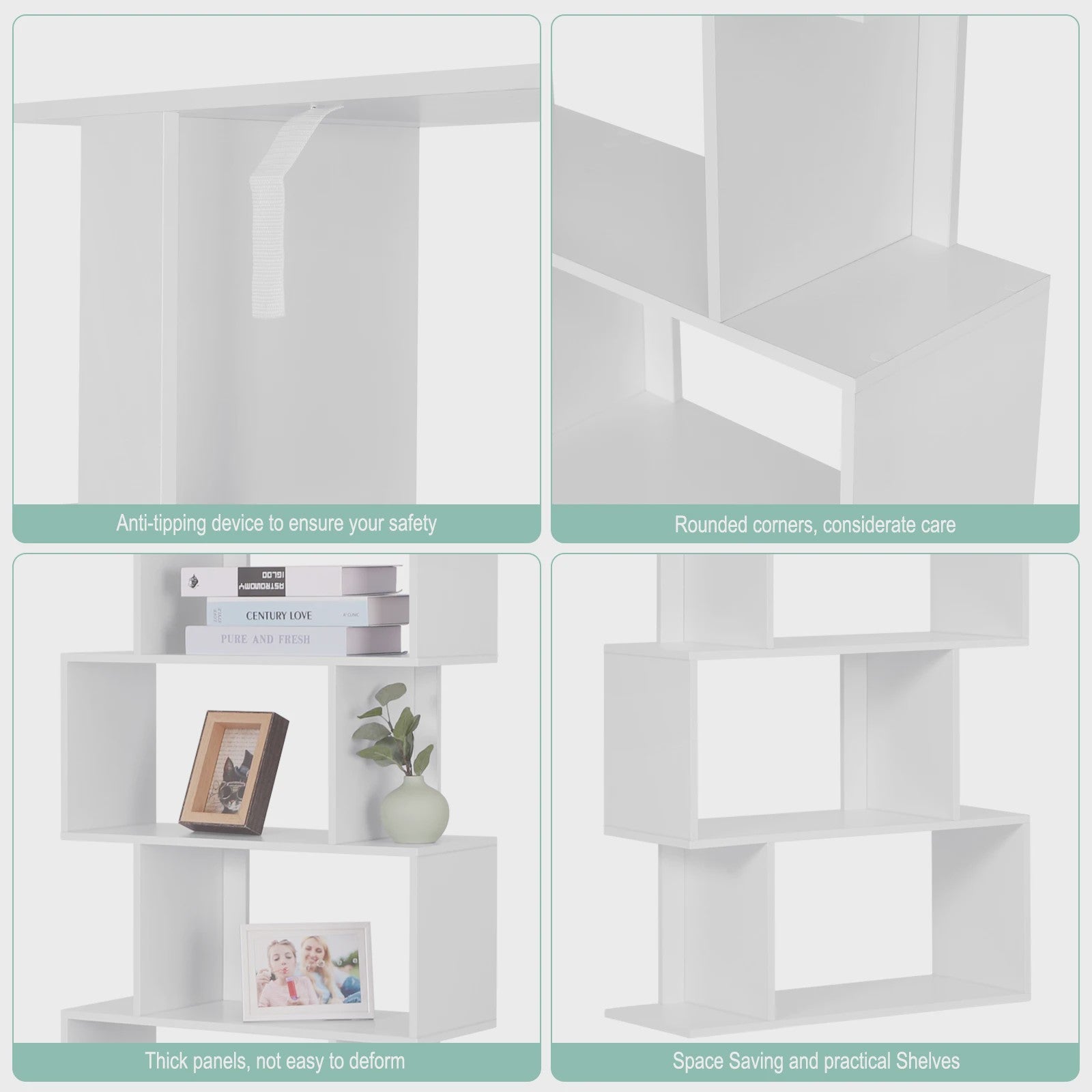 Moderne Boekenkast met 6 Kubussen - Stijlvolle Opbergoplossing voor Woonkamer, Slaapkamer of Kantoor