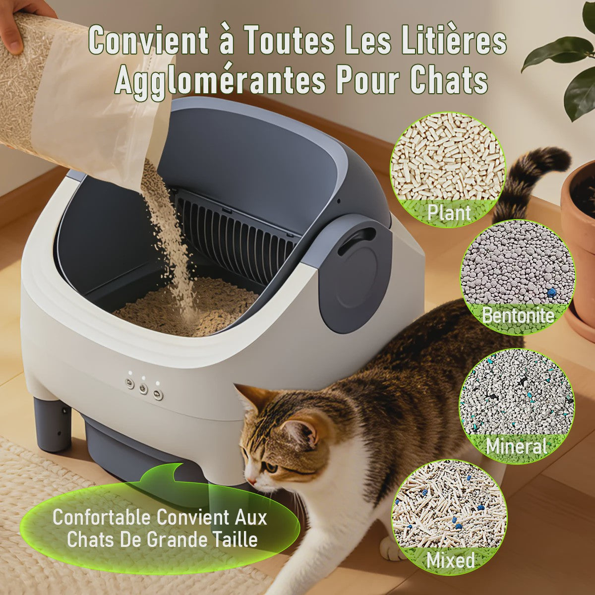 Automatische Zelfreinigende Kattenbak - Slimme APP-bediening & Geurcontrole