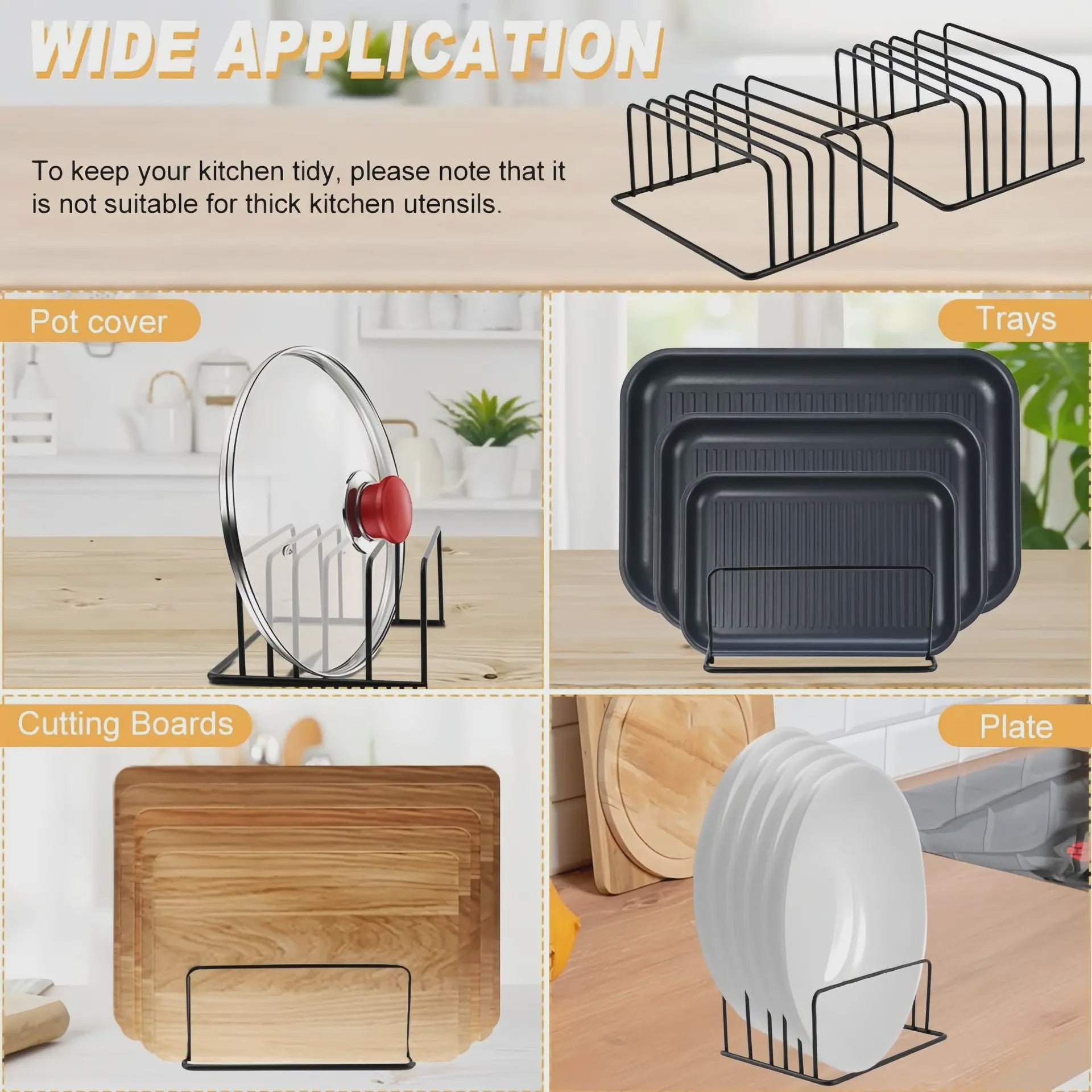 5-laags Keuken Snijplankhouder & Pannendeksel Organizer - Metaal