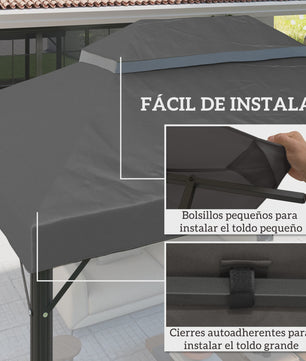 Outsunny Replacement Roof for Gazebo 4X3 m with Double Anti-Uv Roof Gray