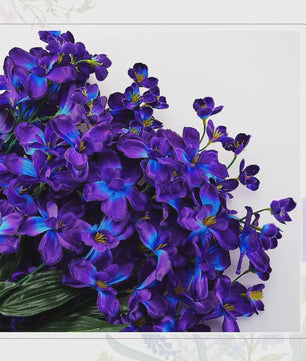 10x Kunstorchidee Stelen Paarsblauw - 27 Inch Zijdebloemen voor Bruiloft & Decoratie