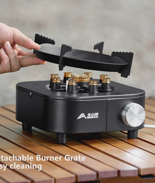 BISINNA Draagbare Camping Gasbrander 10000W - Krachtige Vlam voor Buiten Koken & Barbecue