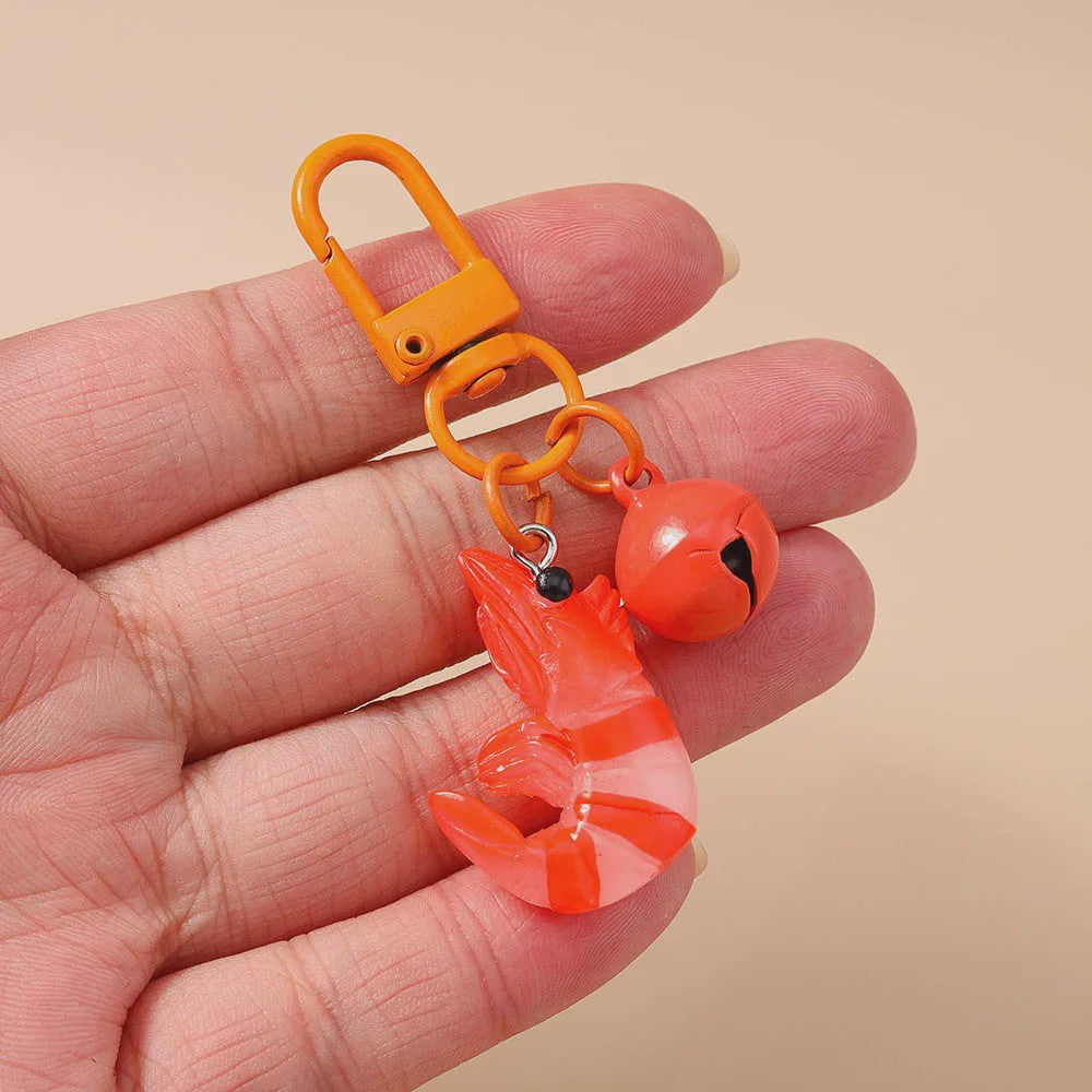 Schattige Garnalen Sleutelhanger - 3D Hanger voor Tassen & Sieraden