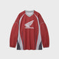 Honda Wielershirt Lange Mouw - Ademend V-hals Sportshirt voor Heren & Dames