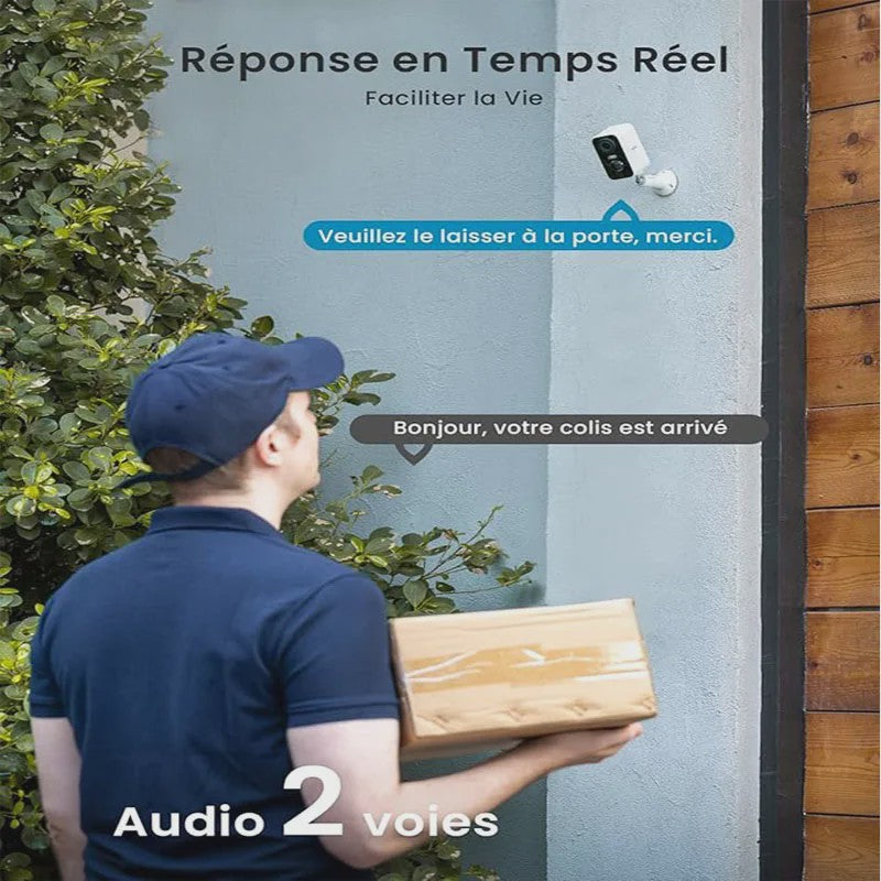 Set van 2 ieGeek 2K Draadloze WiFi Beveiligingscamera's met Batterij, Kleuren Nachtzicht, AI & PIR Bewegingsdetectie - Buiten/Binnen