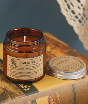 Aromatherapie Kaars in Bruine Glazen Pot - Geurkaars voor Ontspanning & Cadeau