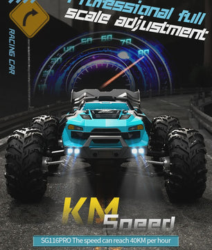 SG116 MAX RC Off-Road Monster Truck - 80KM/H Brushless Motor, 1:16 Schaal Drift Racewagen voor Kinderen