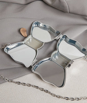 Luxe Strik Handtas van Metaal met Ketting - Speelse Crossbody Tas