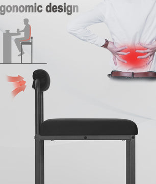 Set van 2 Moderne Keuken Barkrukken met Rugleuning en Voetensteun - Ergonomisch Design