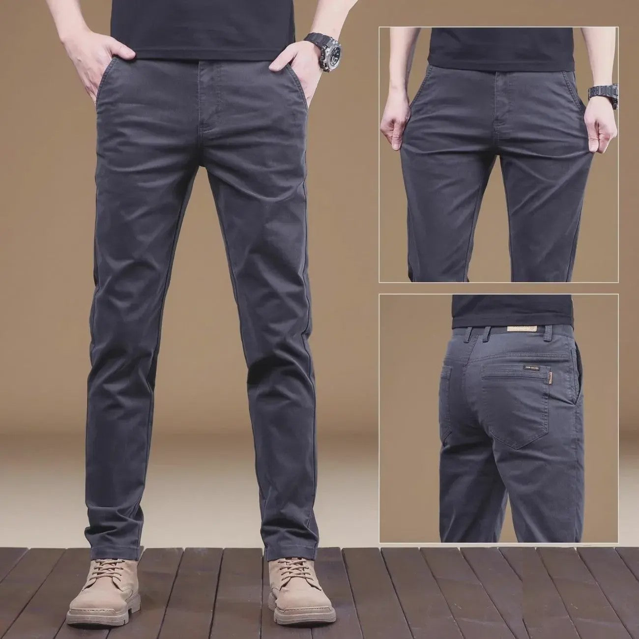 Herfst/Winter Heren Slim Fit Katoenen Broek - Casual & Zakelijk