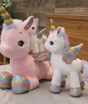Knuffel Unicorn Regenboog Pluche Speelgoed - Zacht Kussen voor Kinderen & Decoratie
