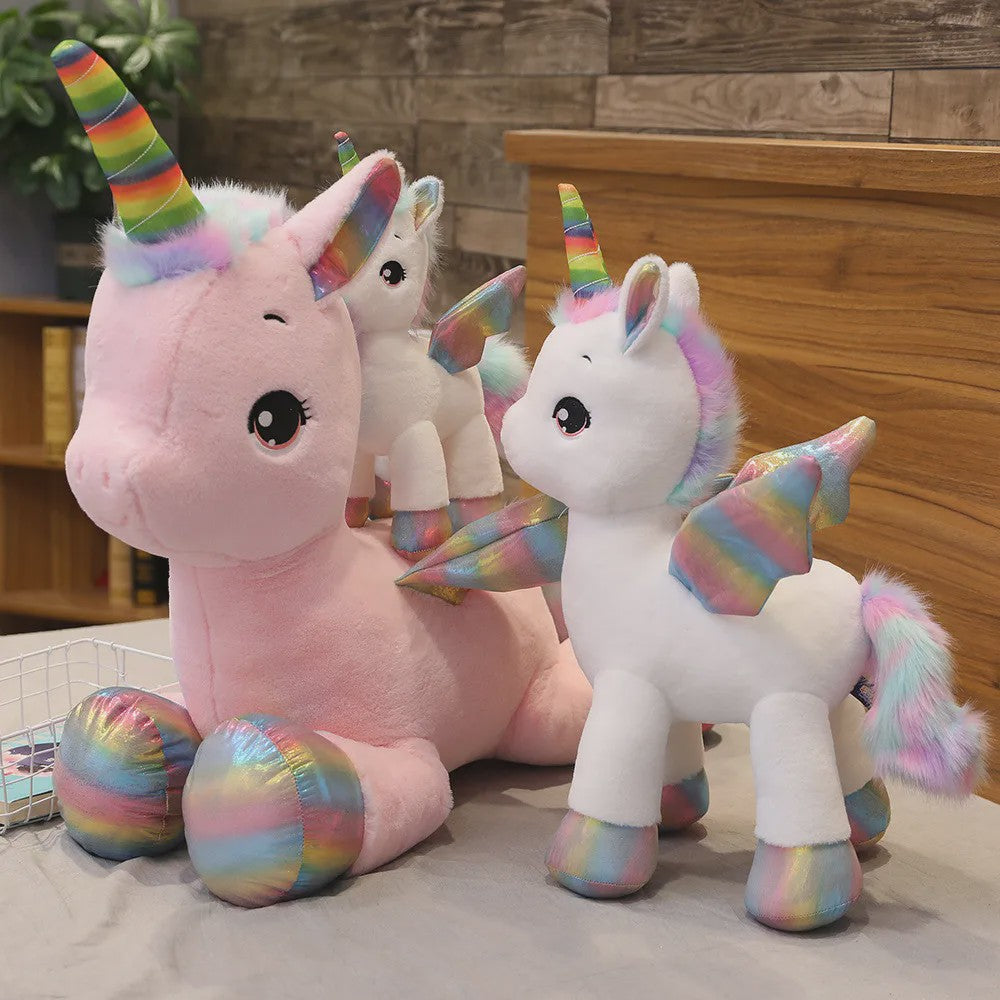 Knuffel Unicorn Regenboog Pluche Speelgoed - Zacht Kussen voor Kinderen & Decoratie