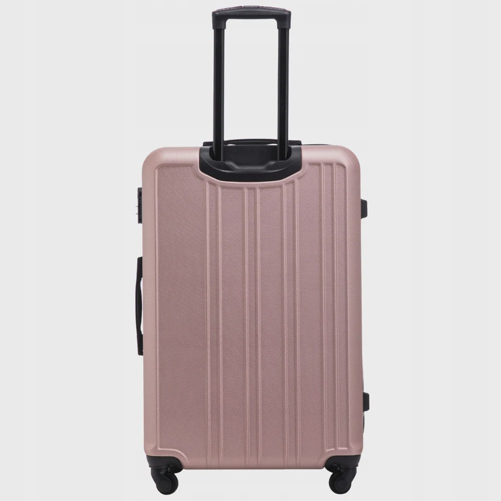 WINGS ABS Trolley Set van 3 (20", 24", 28") - Champagne & Navy Blauw - 360° Wielen