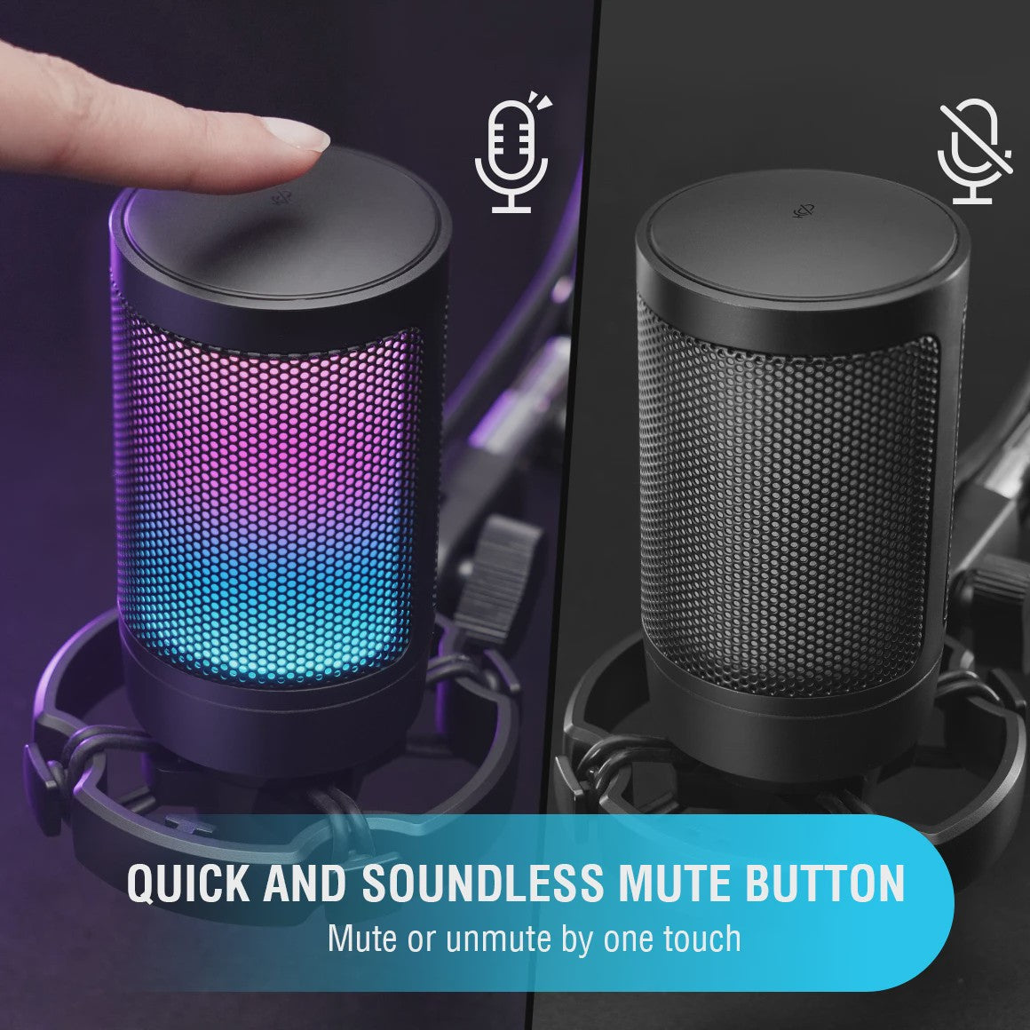 FIFINE A6V USB Microfoon voor Gaming & Streaming met RGB, Popfilter en Shock Mount
