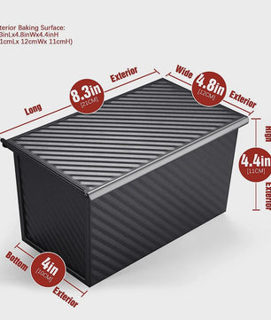 Pullman Broodvorm met Deksel - 1 lb Non-Stick Koolstofstaal voor Toast & Cake