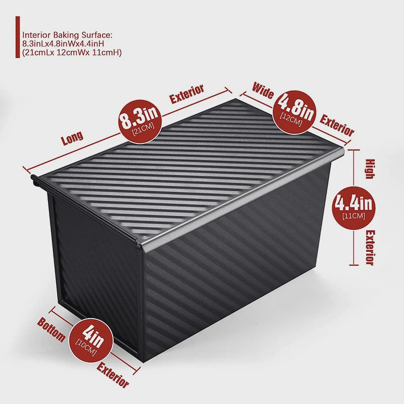 Pullman Broodvorm met Deksel - 1 lb Non-Stick Koolstofstaal voor Toast & Cake