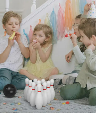 Kleurrijke Plastic Bowling Set voor Binnen en Buiten - 10 Pins & 2 Ballen