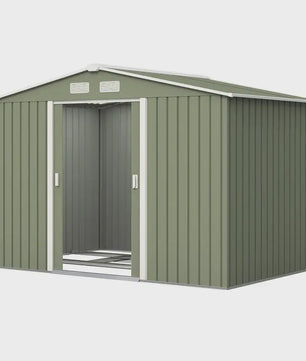 Metalen Tuinhuis met Schuifdeuren - 2.77x1.95m - Lichtgroen