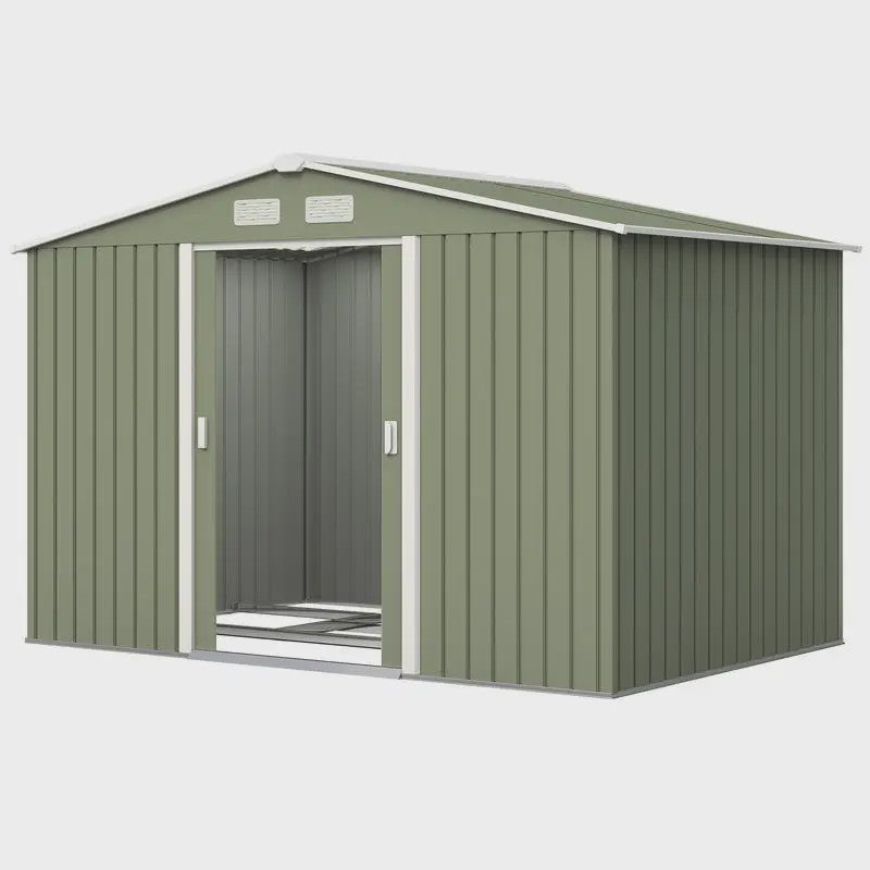 Metalen Tuinhuis met Schuifdeuren - 2.77x1.95m - Lichtgroen