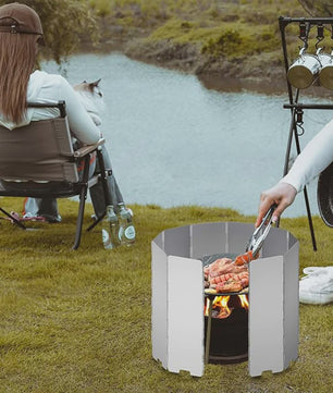Opvouwbaar Windscherm voor Camping Gasfornuis - Lichtgewicht & Verstelbaar