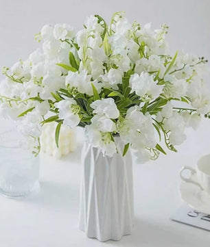Kunstbloemen Canterbury Bells - Set van 10/20 Stuks - Witte Decoratie voor Huis, Bruiloft & Tuin