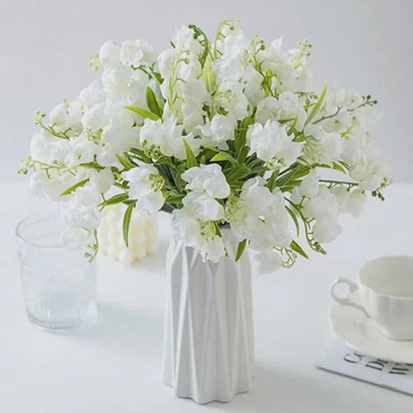 Kunstbloemen Canterbury Bells - Set van 10/20 Stuks - Witte Decoratie voor Huis, Bruiloft & Tuin