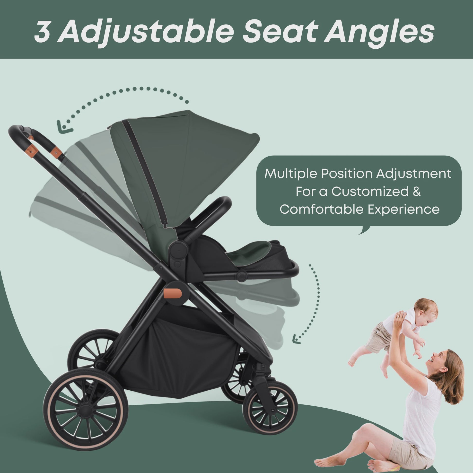 Lichtgewicht 2-in-1 Babybuggy: Multifunctioneel, Omkeerbaar en Makkelijk Inklapbaar