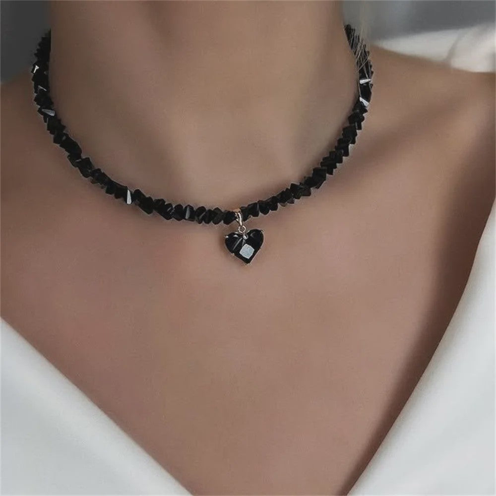 Vintage Zirkonia Hart Hanger Ketting - Boho Stijl Kristal Ketting