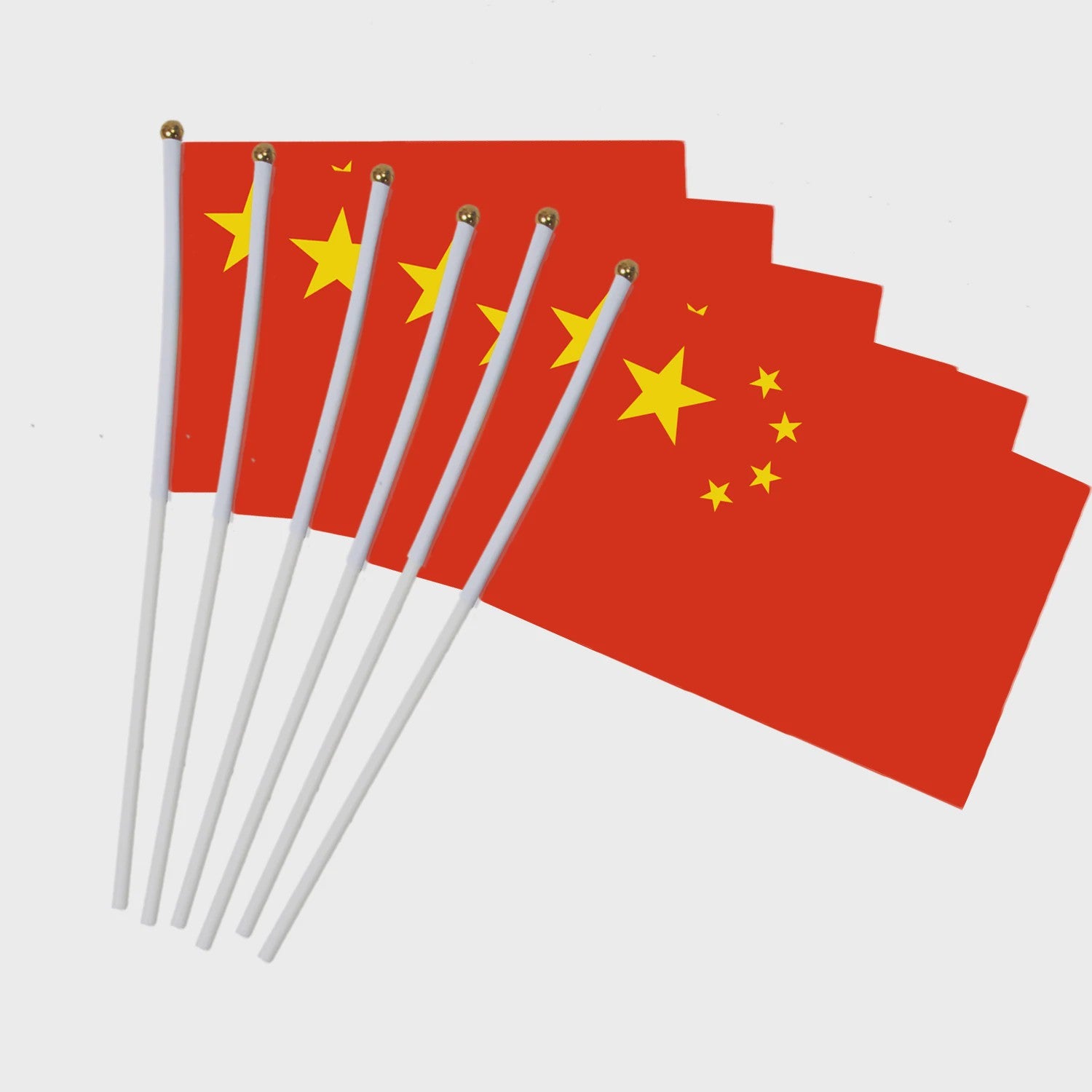 10x Chinese Handzwaai Vlaggen 21x14cm - Perfect voor Feesten, Sport & Decoratie