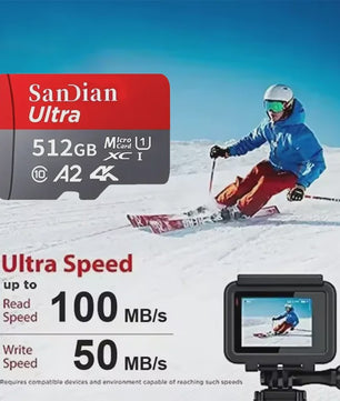 256GB Micro SDXC Kaart V30 4K Ultra HD - Hoge Snelheid Flash Geheugenkaart