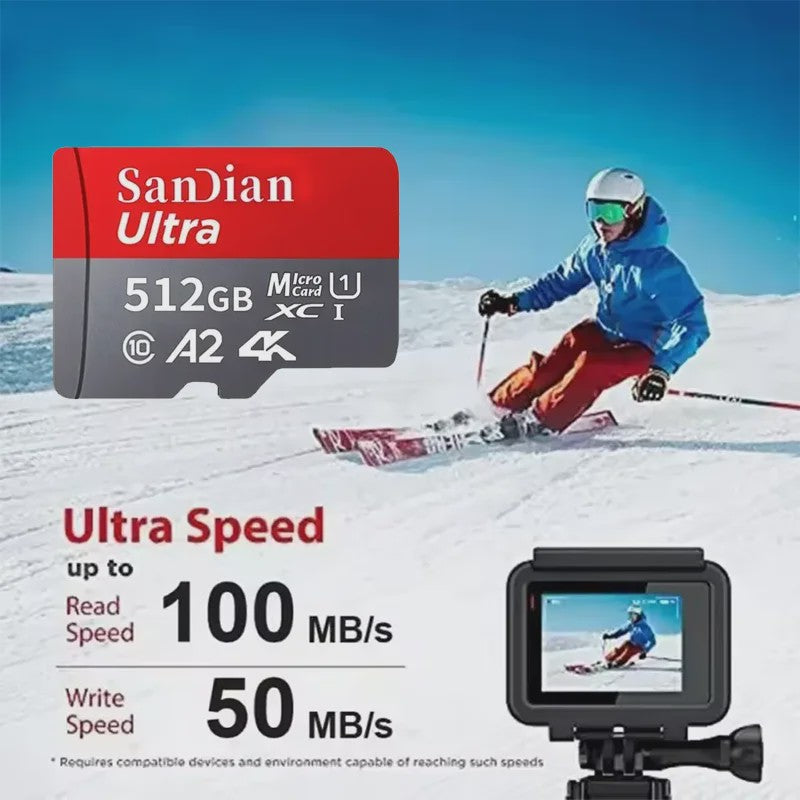 256GB Micro SDXC Kaart V30 4K Ultra HD - Hoge Snelheid Flash Geheugenkaart