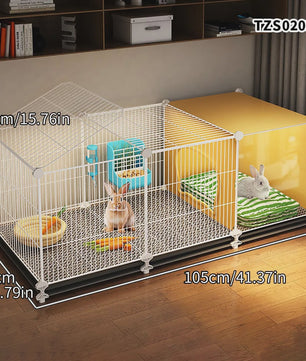 Ruime Kooi voor Konijnen & Cavia's - Multifunctioneel met Schoonmaakbasis & Verstophoek